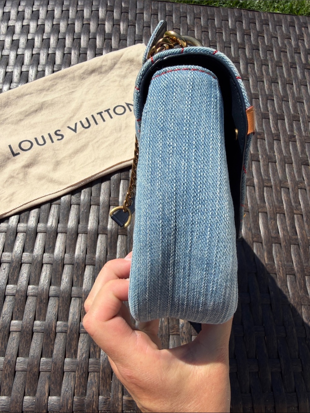 NWOT Louis Vuitton Monogram Denim New Wave Crossbody Bag MM - Picture 4 of 11